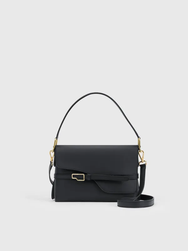 Lierna Black Leather Shoulder bag made by ATP Atelier