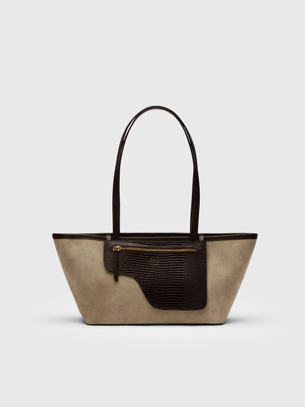 Gaiba Avena/Walnut Suede/Printed Lizard Mini tote bag sold by ATP Atelier