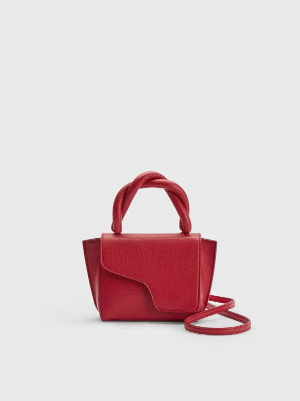 Montalbano Melograno Grained Leather Mini handbag made by ATP Atelier