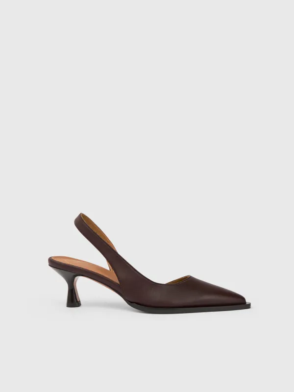 Desana Walnut Nappa Slingbacks sold by ATP Atelier