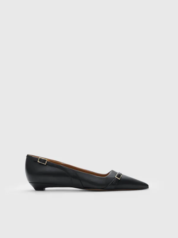Civate Black Leather Ballet flats sold by ATP Atelier
