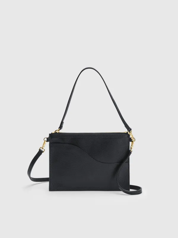 Buonarroti Black Grained Leather Pouch made by ATP Atelier