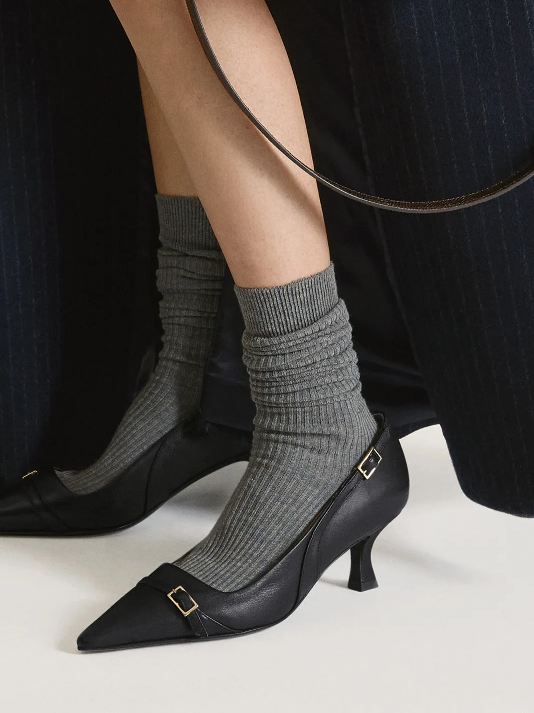 Abbadia Black Leather Pumps sold by ATP Atelier product image thumbnail 2