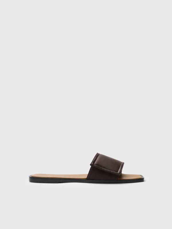 Tirano Walnut Nappa Flat sandals made by ATP Atelier