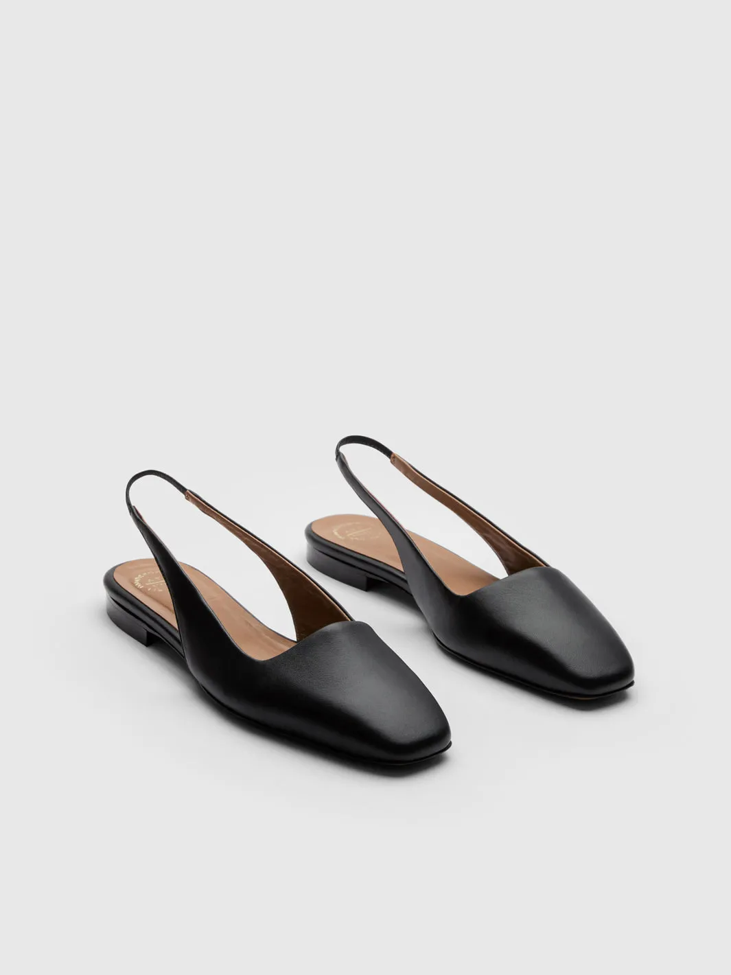 Plesio Black Nappa Flat Slingbacks sold by ATP Atelier product image thumbnail 3