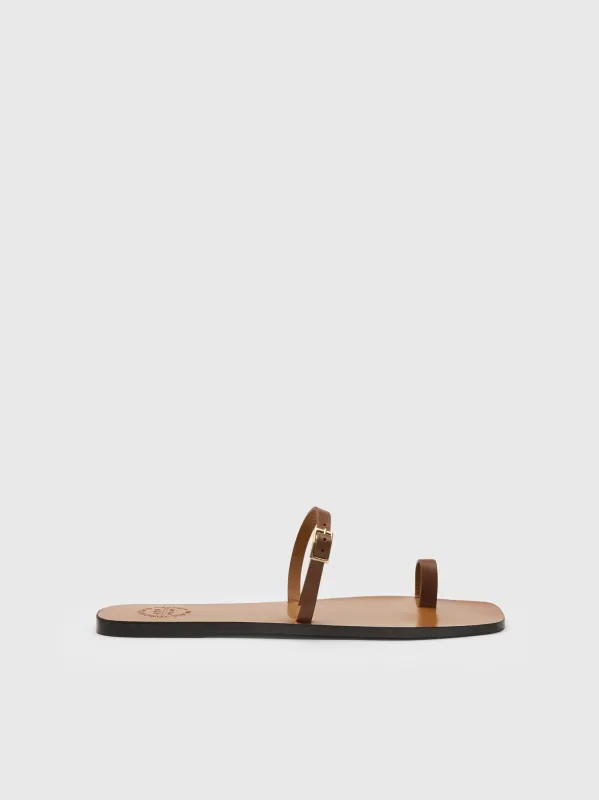 Dongo Cannella Leather Flat sandals made by ATP Atelier