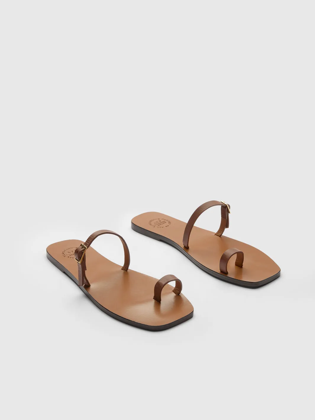 Dongo Cannella Leather Flat sandals sold by ATP Atelier product image thumbnail 3