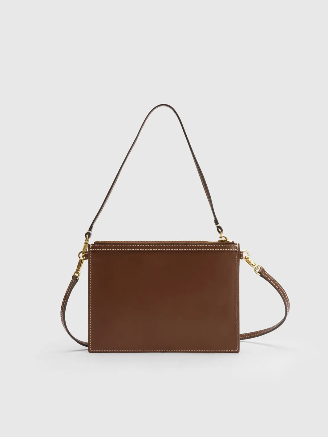 Buonarroti Cannella/Contrast Stitch Leather Pouch sold by ATP Atelier product image thumbnail 3