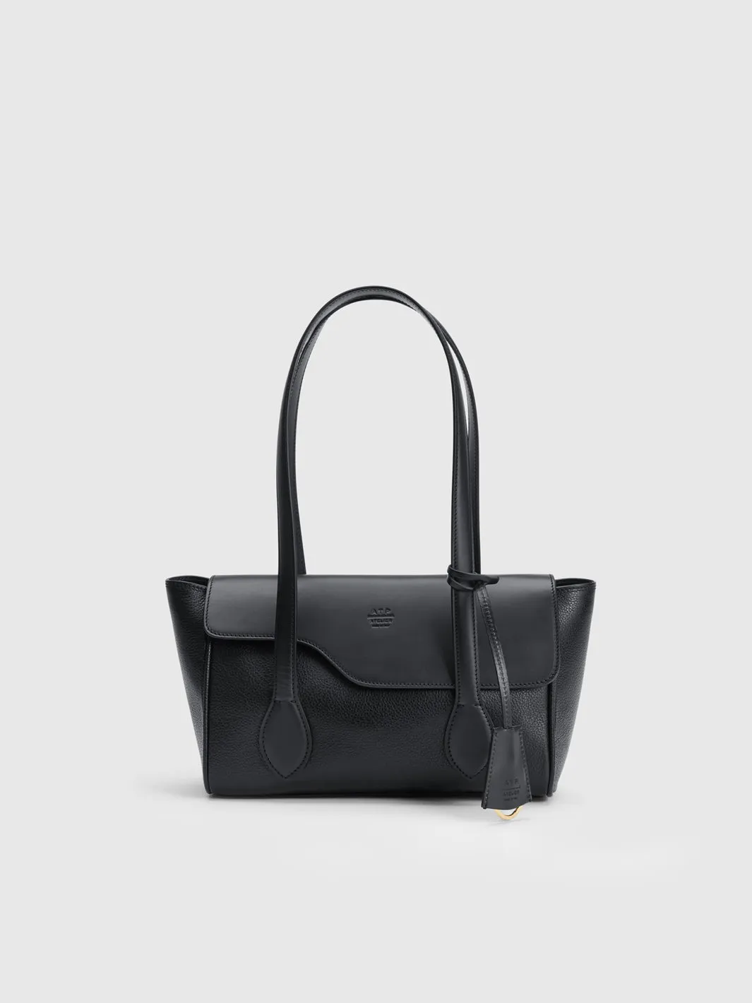 Eira Black Grained Leather Shoulder bag sold by ATP Atelier