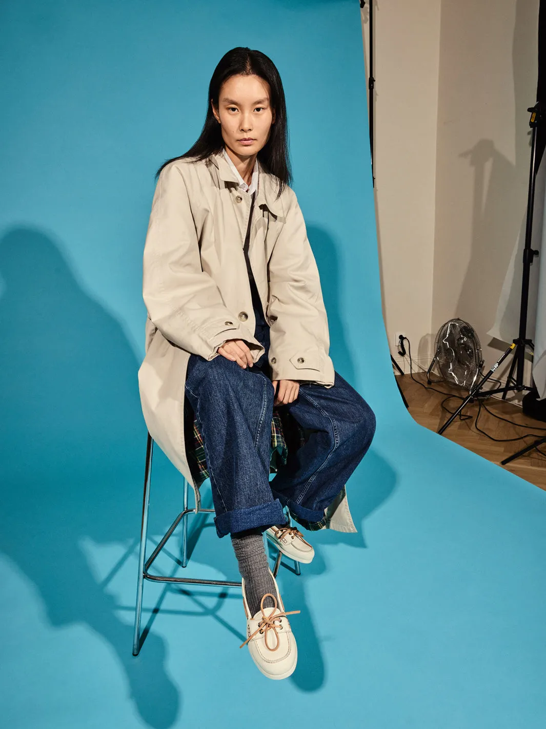 Nesso Bianco/Contrast Stitch Grained Leather Boat shoes sold by ATP Atelier product image thumbnail 5