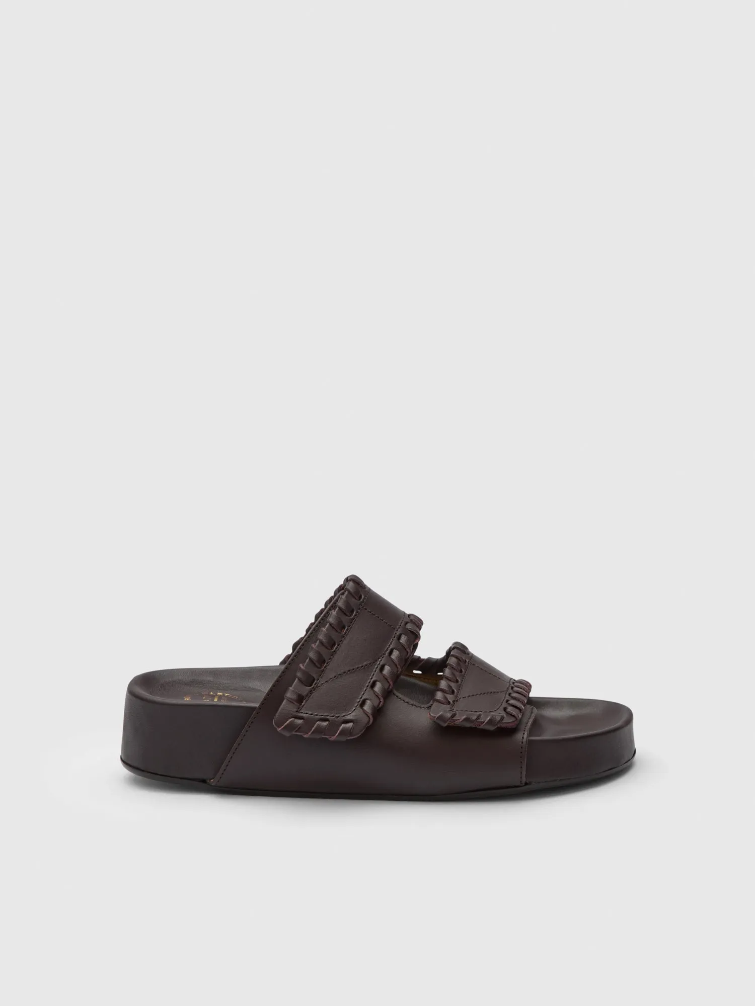 Furlo Stitch Walnut Leather Comfy Sandals sold by ATP Atelier