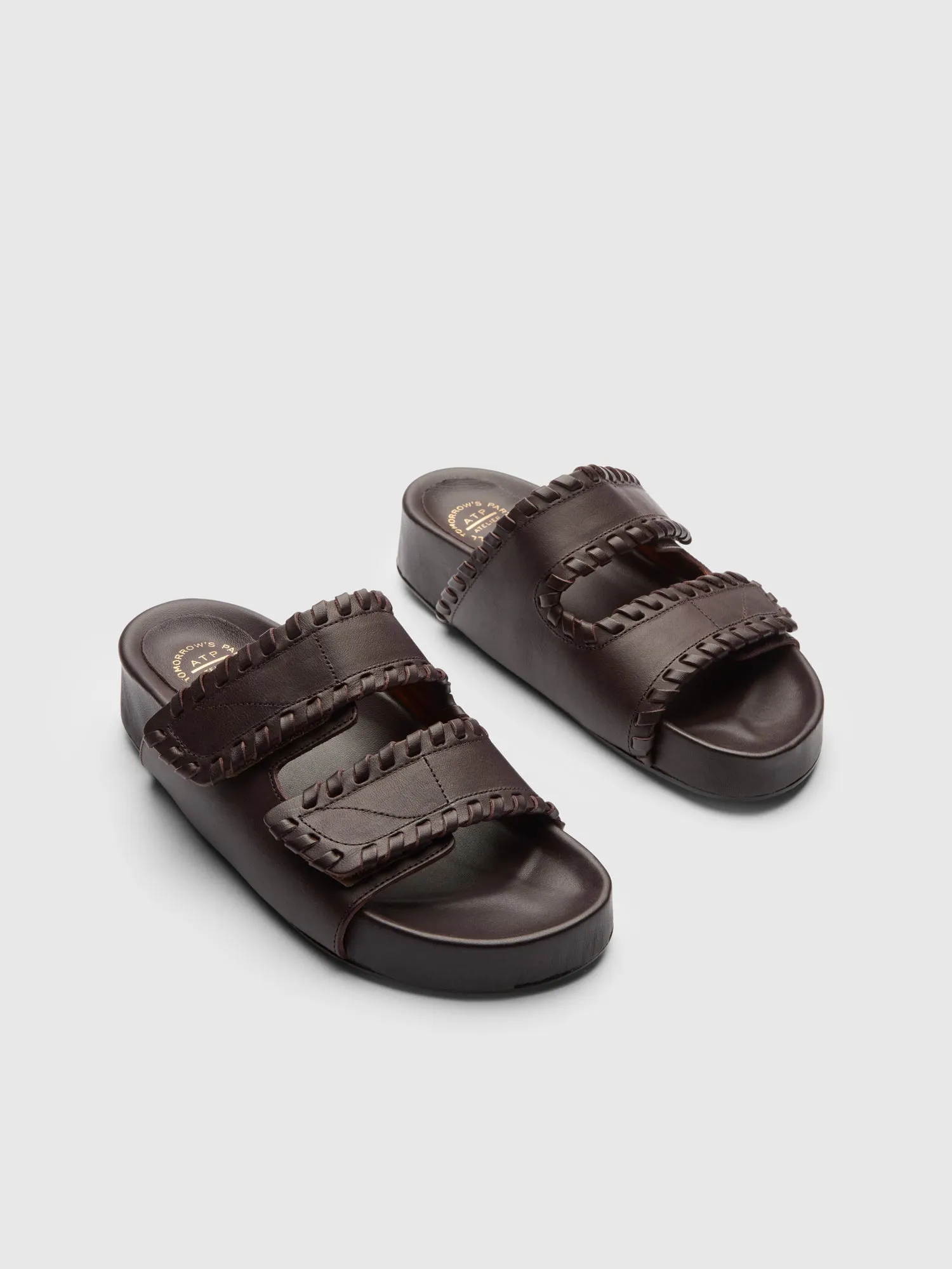 Furlo Stitch Walnut Leather Comfy Sandals sold by ATP Atelier product image thumbnail 2