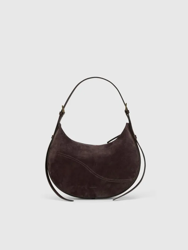 Liveri Walnut Suede/Leather Small hobo bag made by ATP Atelier