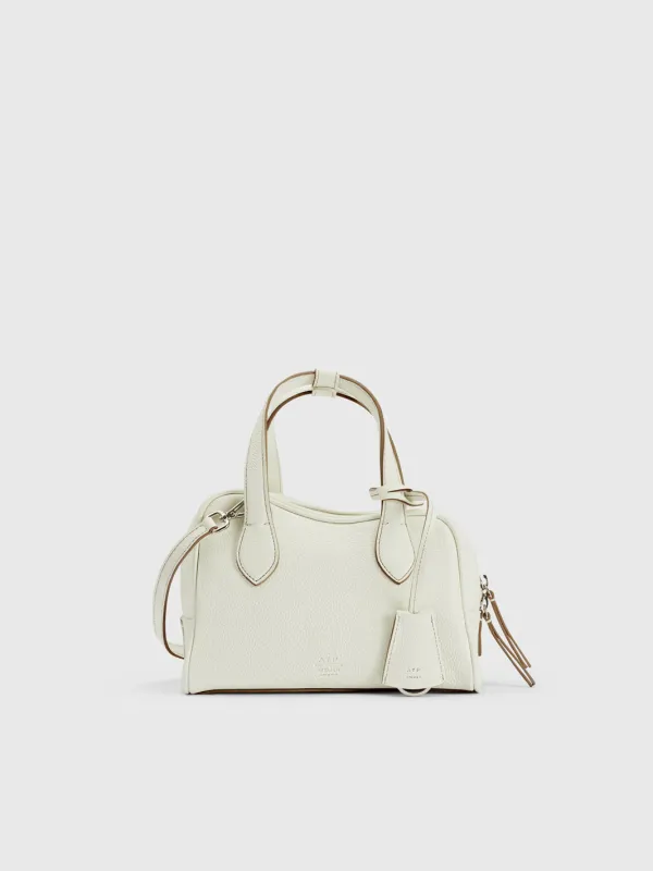Ormelle Bianco Grained Leather Top handle bag made by ATP Atelier