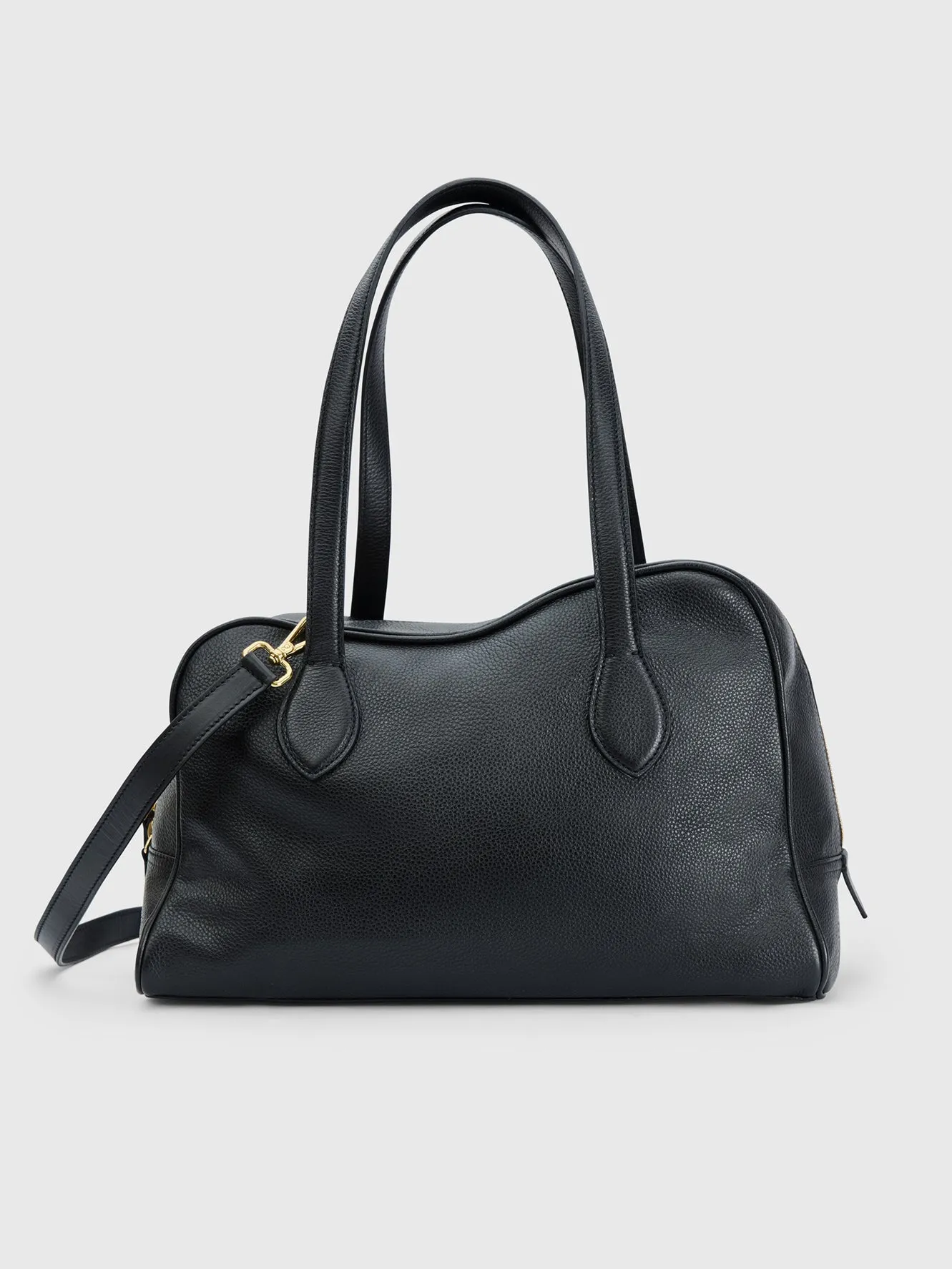 Noale Black Grained Leather Top handle bag sold by ATP Atelier product image thumbnail 3