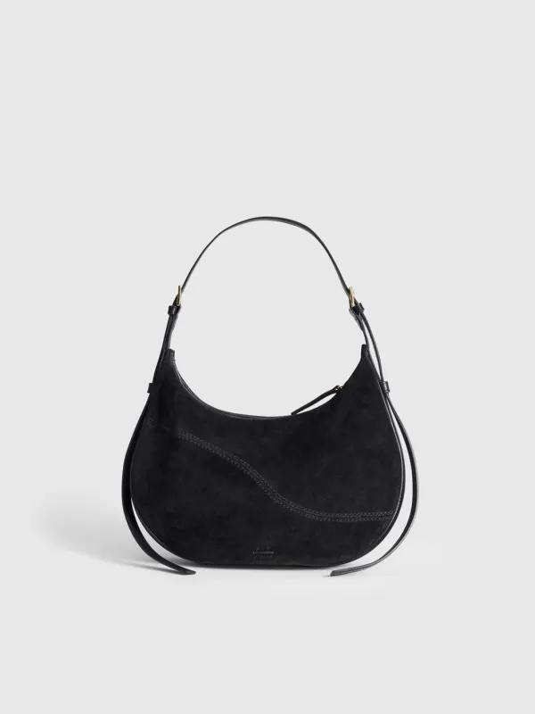 Liveri Black Suede/Leather Small hobo bag made by ATP Atelier