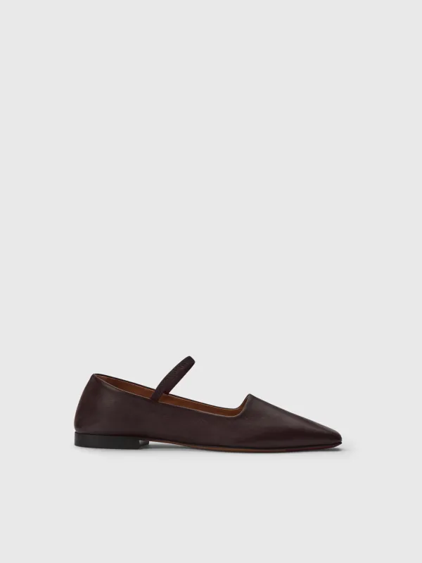 Petina Walnut Nappa Mary Jane Flats made by ATP Atelier