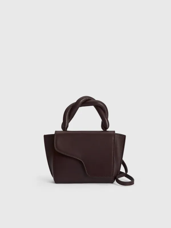 Montalbano Walnut Leather/Nappa Mini handbag made by ATP Atelier