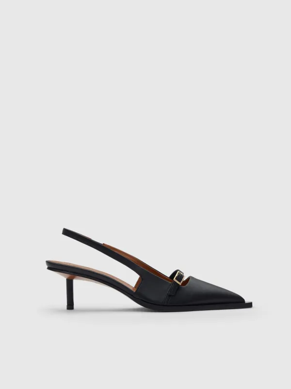 Mira Black Nappa Slingbacks sold by ATP Atelier
