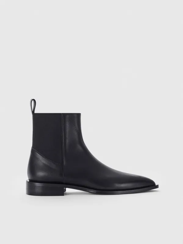 Lauro Black Leather Ankle boots made by ATP Atelier