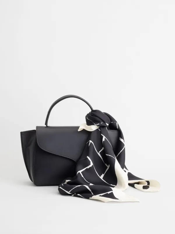 Bellagio Black White Silk Scarf made by ATP Atelier