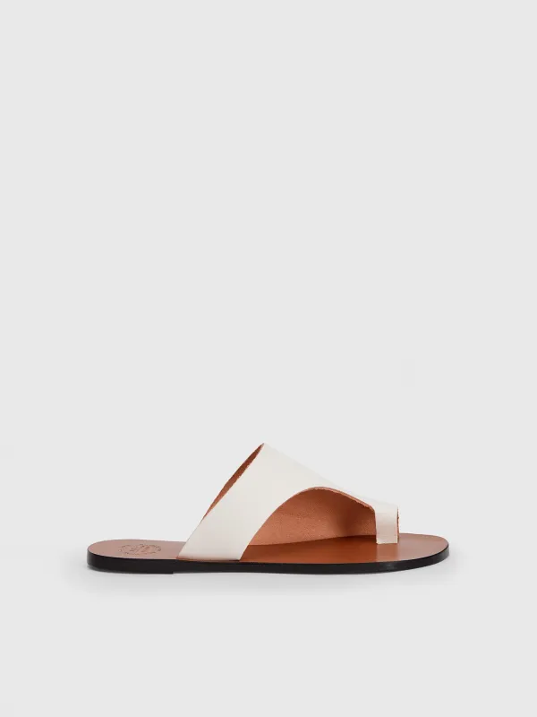 Rosa Linen Leather Cutout sandals made by ATP Atelier