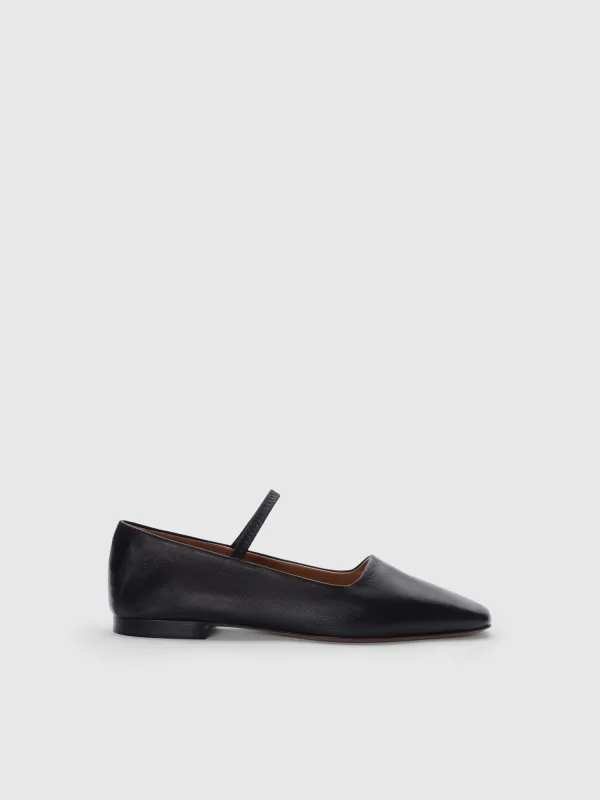 Petina Black Nappa Mary Jane Flats made by ATP Atelier