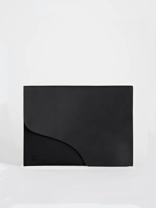 Sardegna Media Black Leather Laptop case made by ATP Atelier