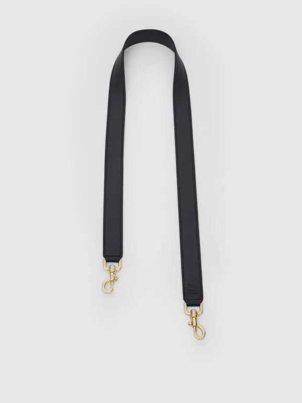 Galdo Black Leather Long shoulder strap sold by ATP Atelier