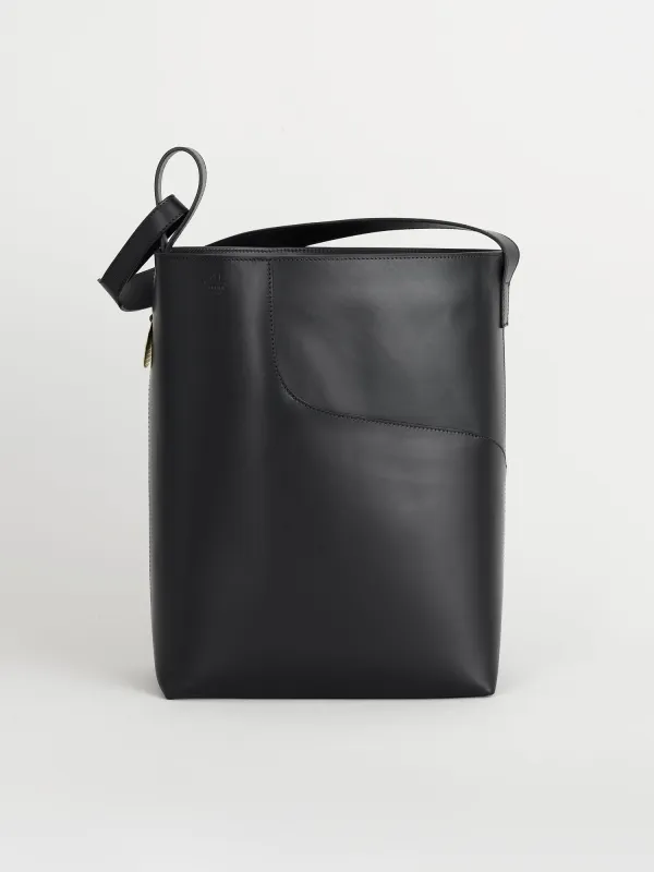 Pienza Black Leather Large tote Bag sold by ATP Atelier