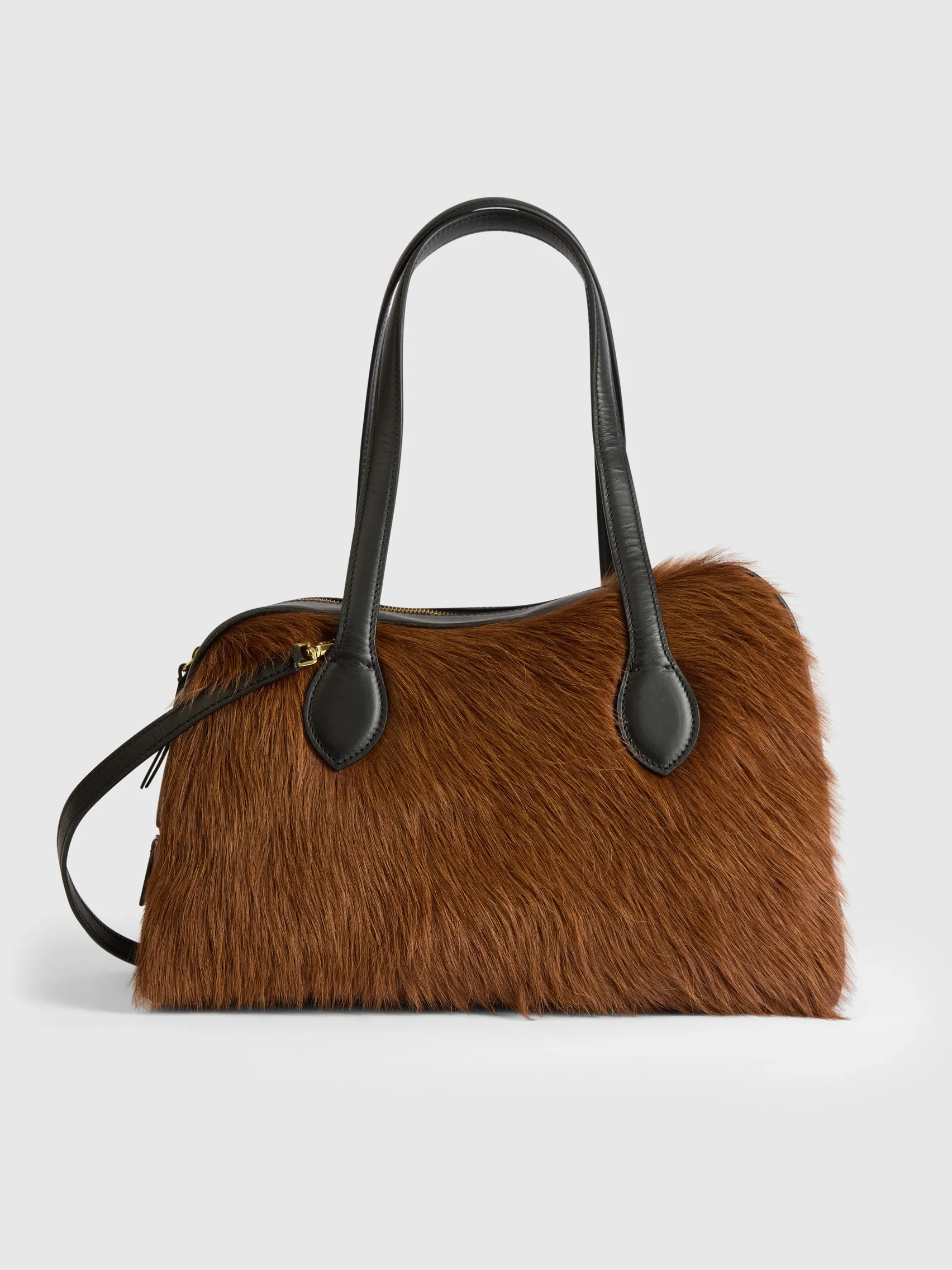 Noale Cannella/Black Pony/Leather Top handle bag sold by ATP Atelier product image thumbnail 3