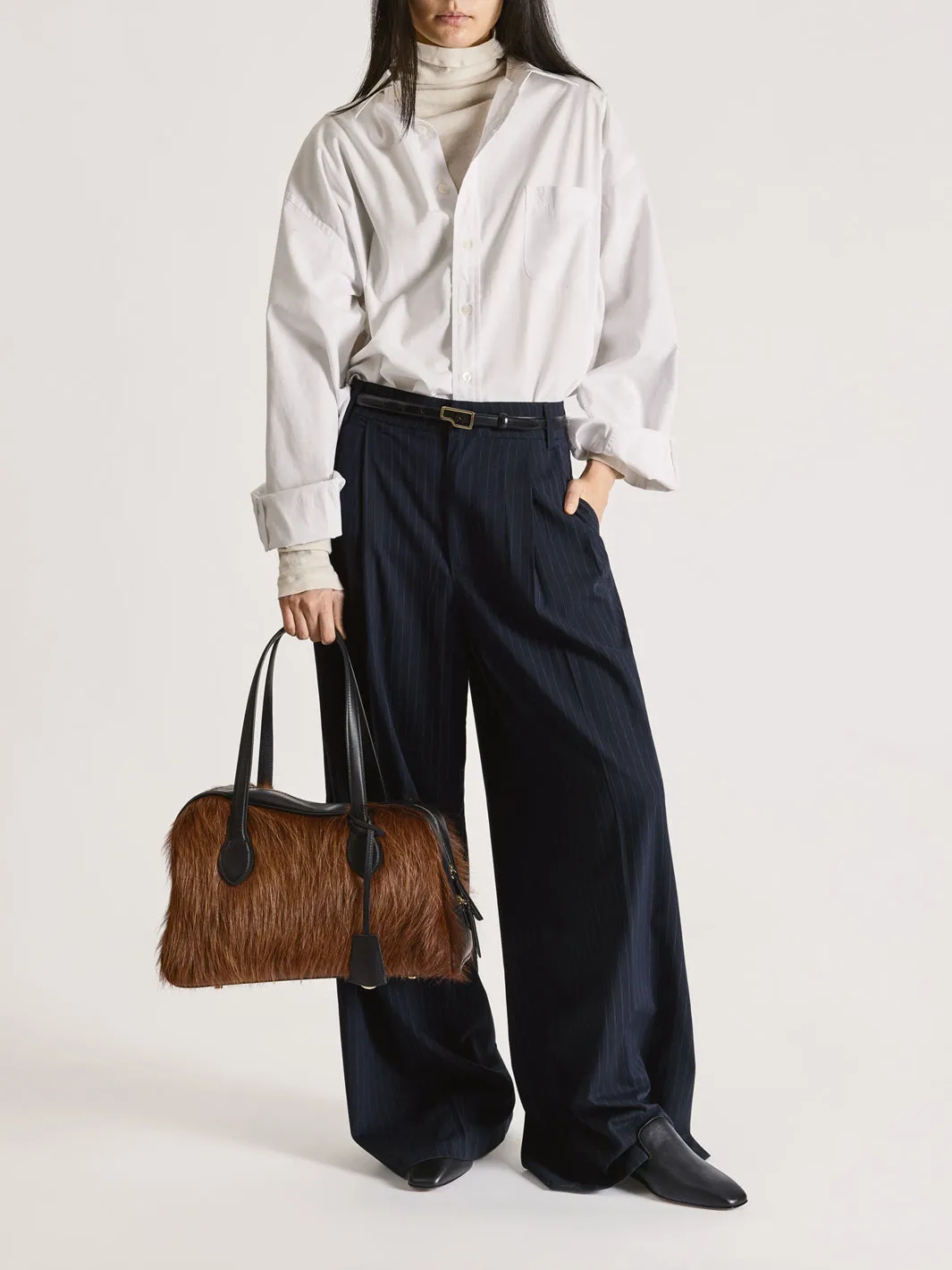 Noale Cannella/Black Pony/Leather Top handle bag sold by ATP Atelier product image thumbnail 2