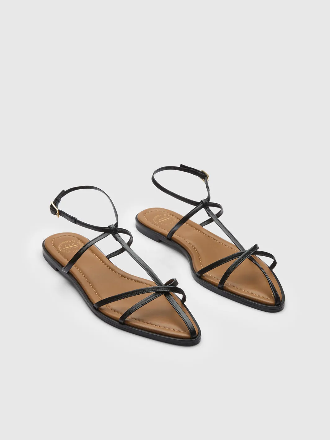 Griante Black Nappa Strappy sandals sold by ATP Atelier product image thumbnail 3