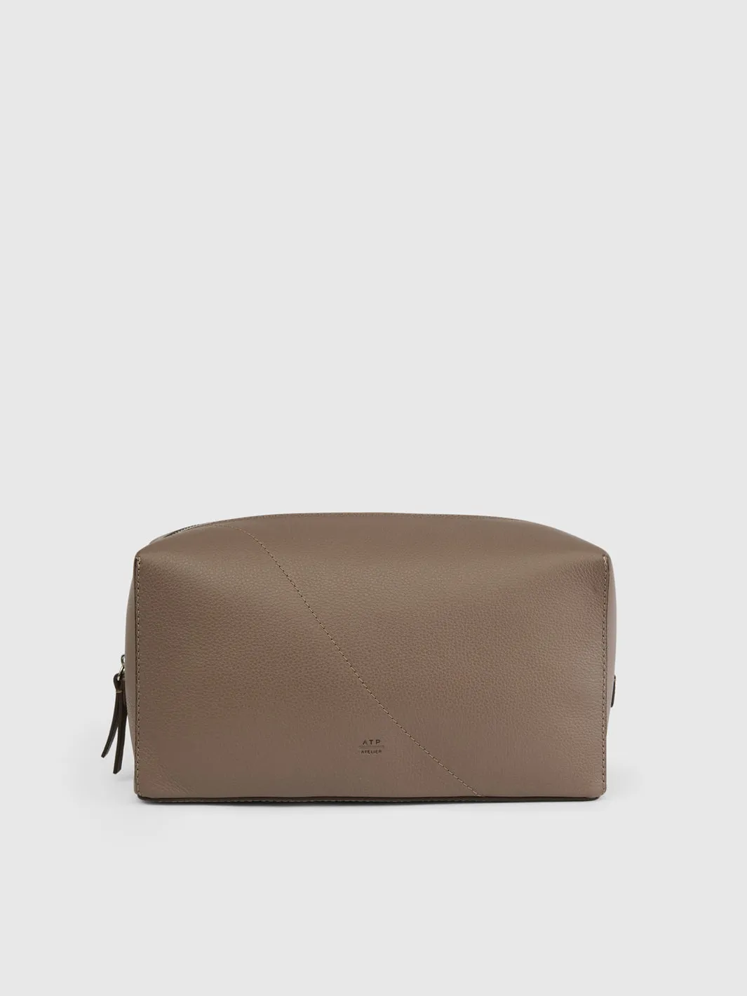 Pomaia Tahini Grained Leather Beauty Bag sold by ATP Atelier product image thumbnail 2
