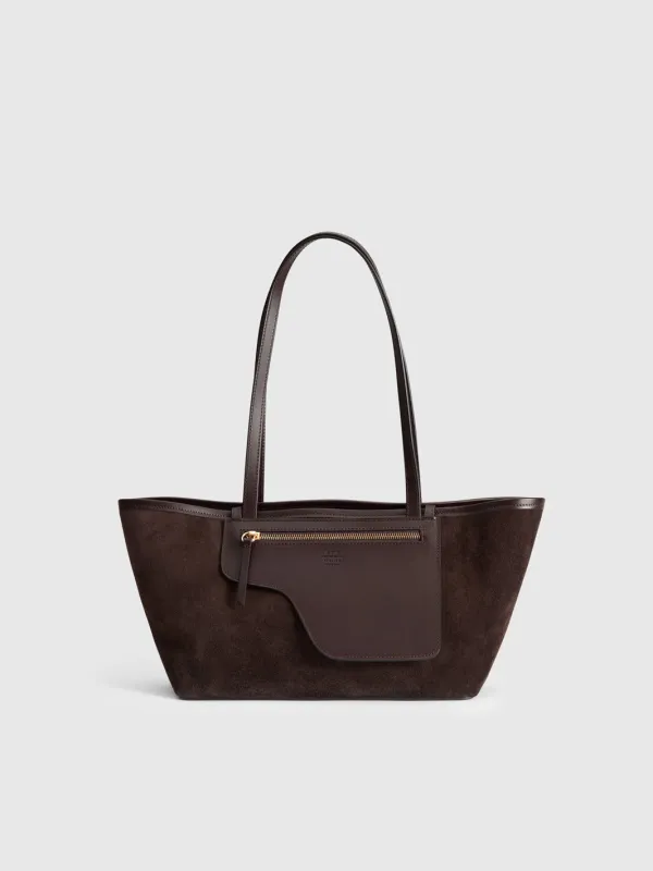 Gaiba Walnut Suede/Leather Mini tote bag sold by ATP Atelier