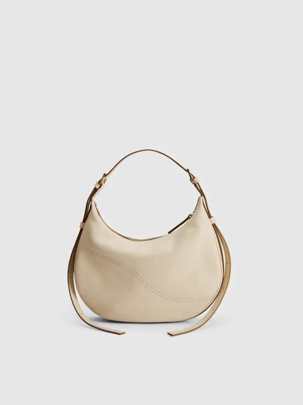 Liveri Mandorla Grained Leather Small hobo bag made by ATP Atelier