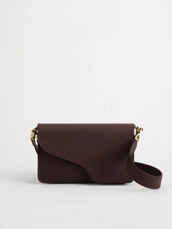 Assisi Walnut Leather Shoulder Bag made by ATP Atelier