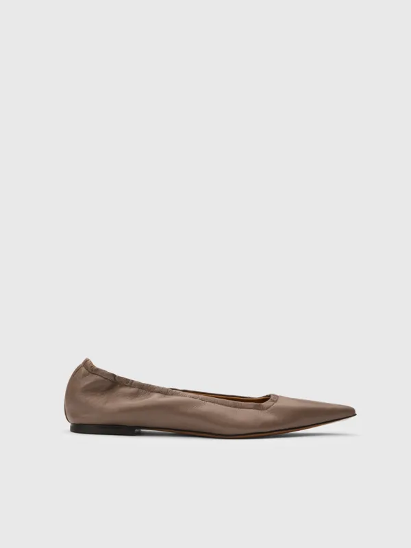 Aprica Tahini Shiny Nappa Ballet flats made by ATP Atelier
