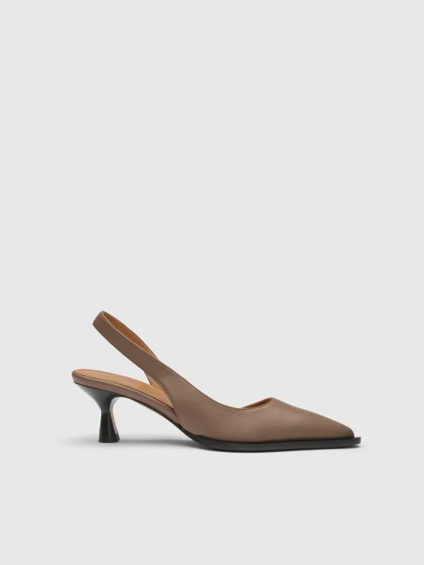 Desana Tahini Shiny Nappa Slingbacks sold by ATP Atelier