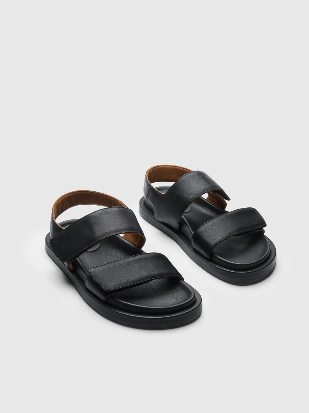 Naturno Black Leather Comfy sandals sold by ATP Atelier product image thumbnail 2