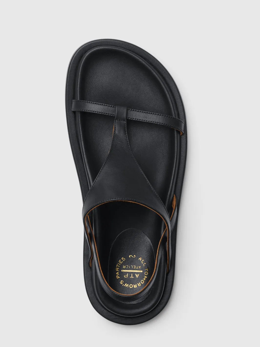 Ultimo Black Leather Comfy sandals sold by ATP Atelier product image thumbnail 3