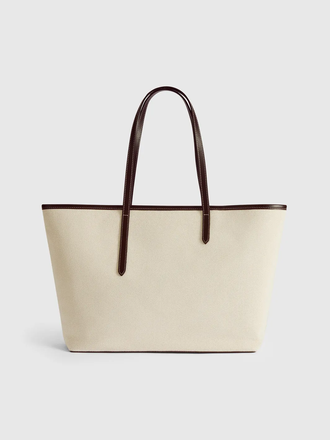 Eraclea Ecru/Walnut Canvas/Leather Large tote bag sold by ATP Atelier product image thumbnail 2