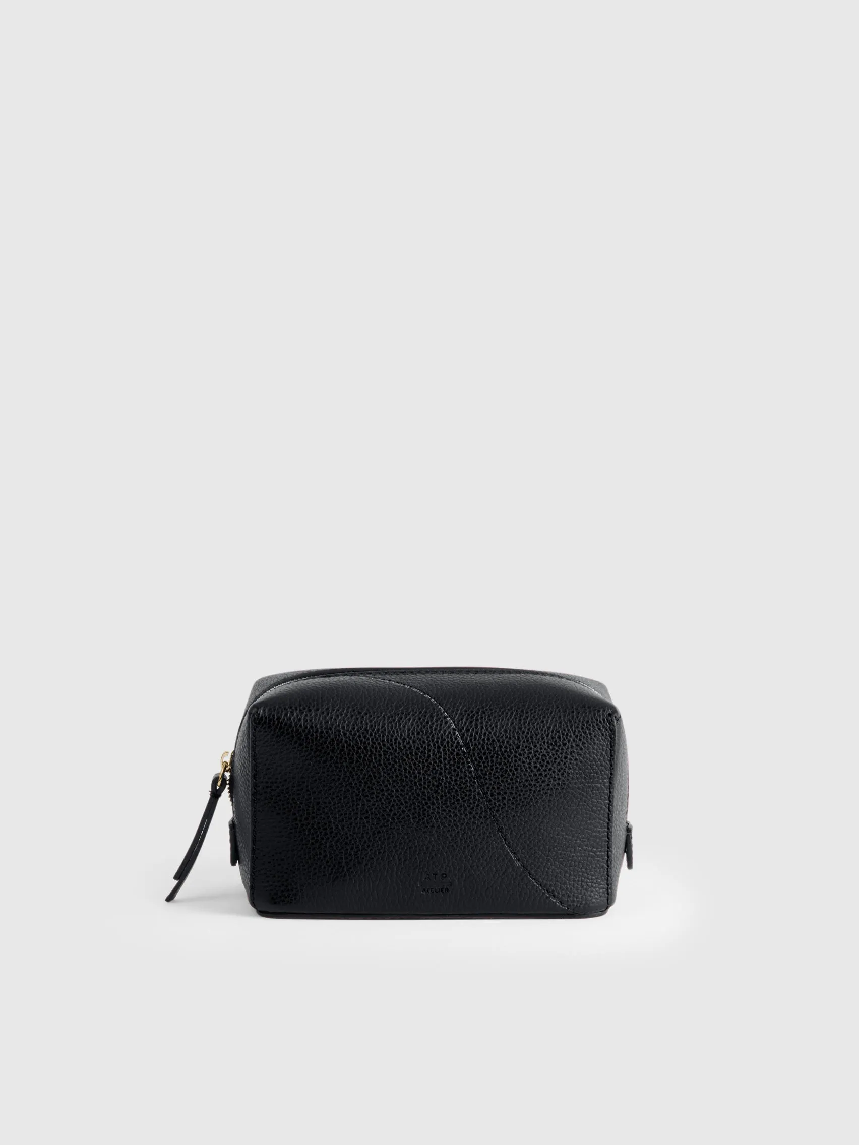 Capanne Black Grained Leather Beauty Bag sold by ATP Atelier product image thumbnail 2