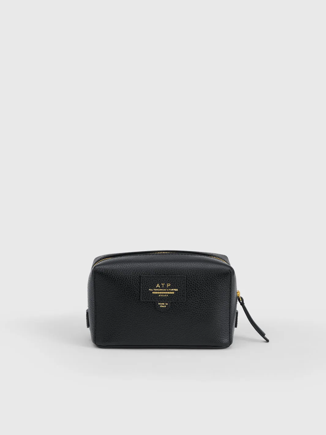 Capanne Black Grained Leather Beauty Bag sold by ATP Atelier