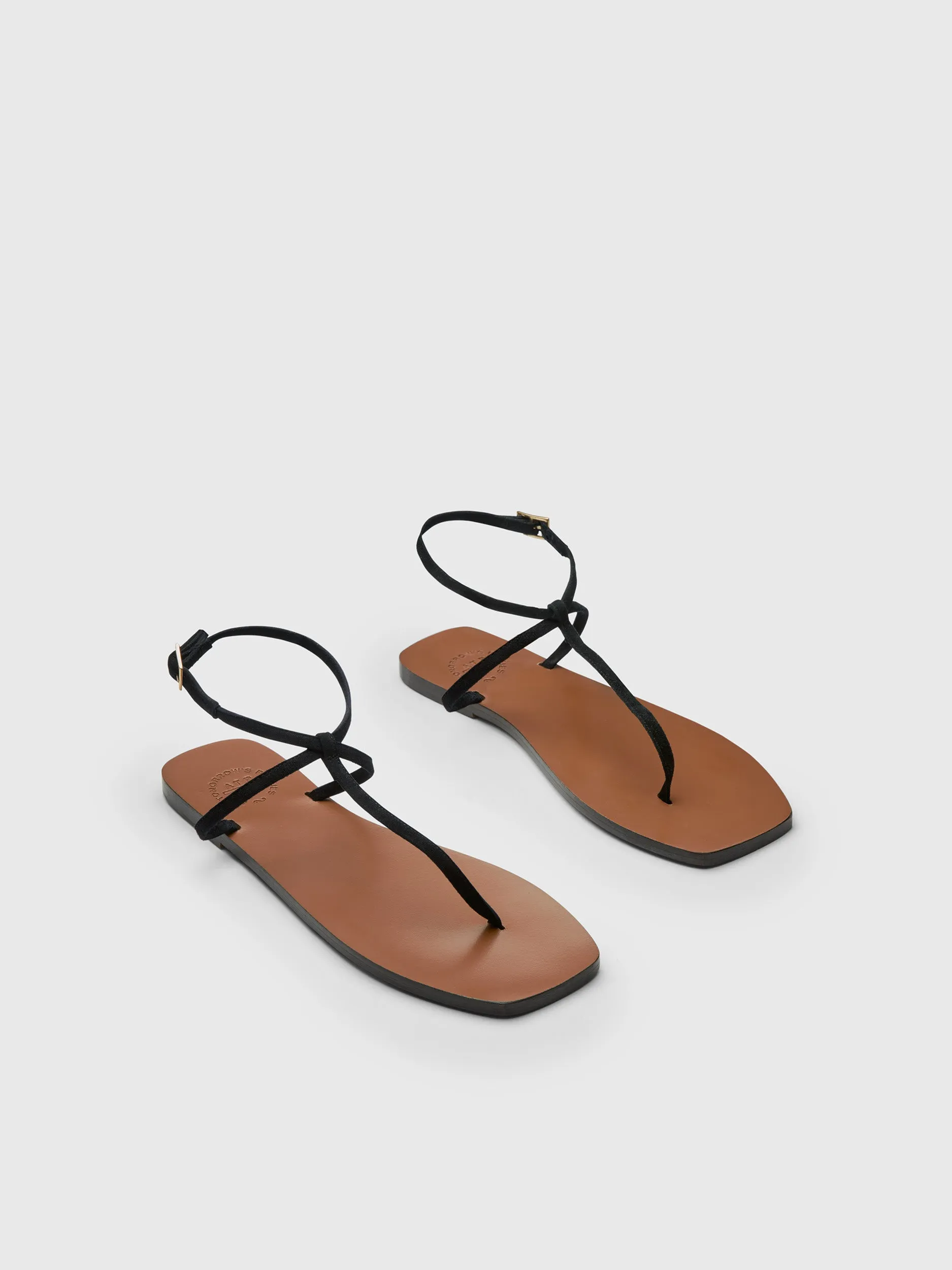 Alassio Black Suede Flat sandals sold by ATP Atelier product image thumbnail 2