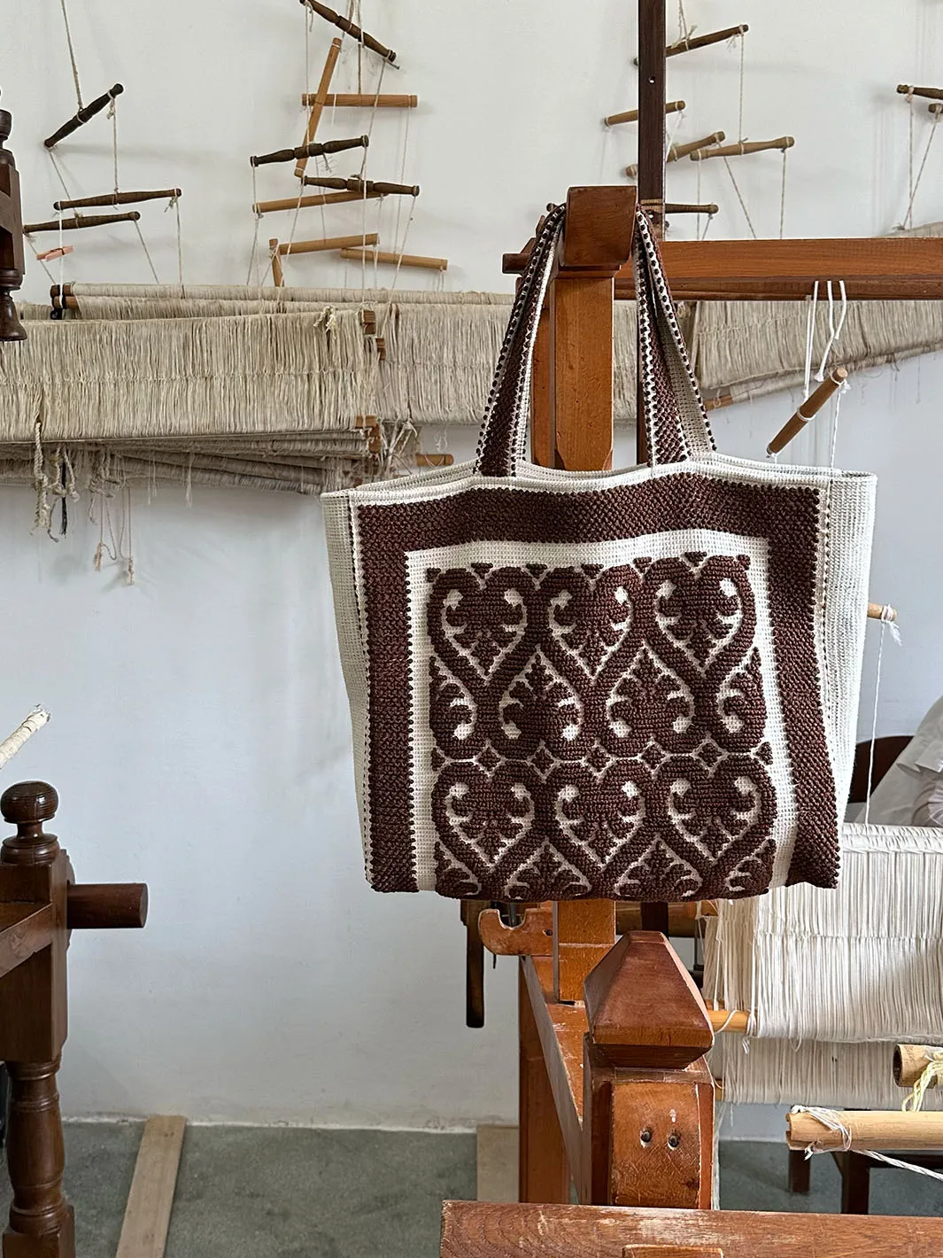 Costantine Walnut Cotton Tote Bag sold by ATP Atelier product image thumbnail 3