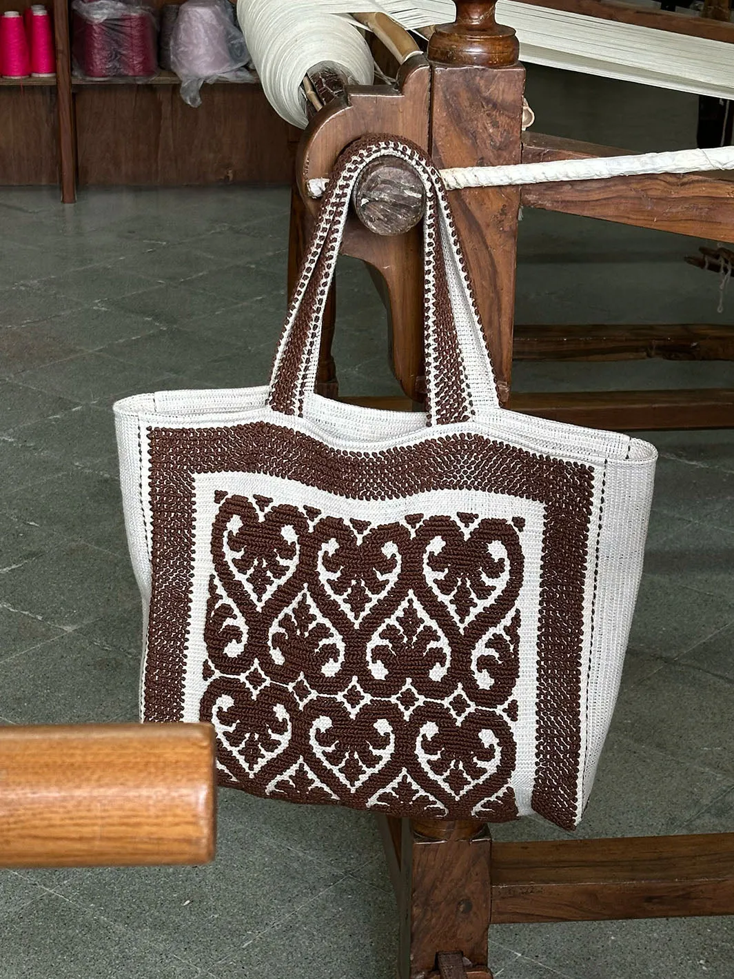 Costantine Walnut Cotton Tote Bag sold by ATP Atelier product image thumbnail 2