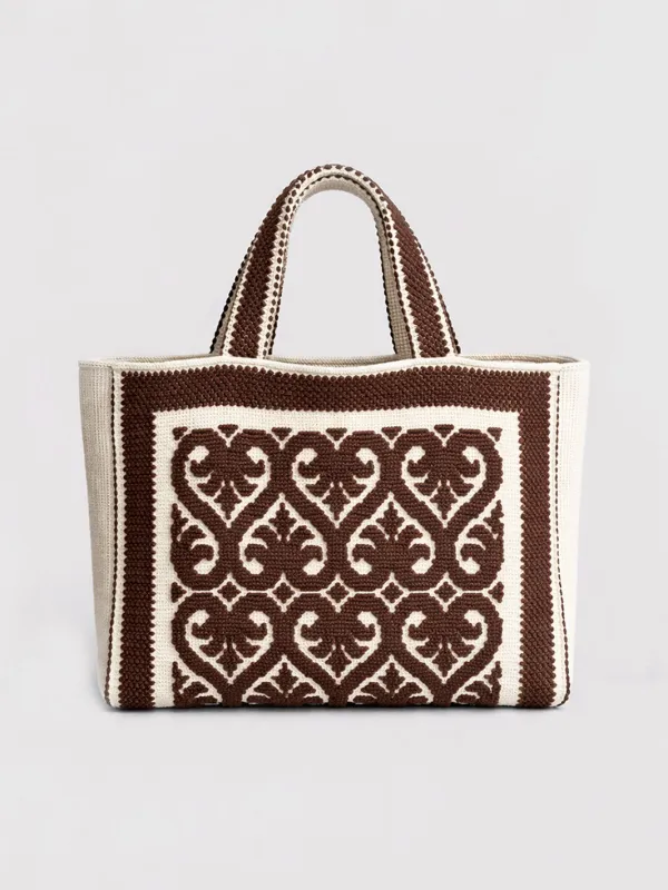 Costantine Walnut Cotton Tote Bag sold by ATP Atelier