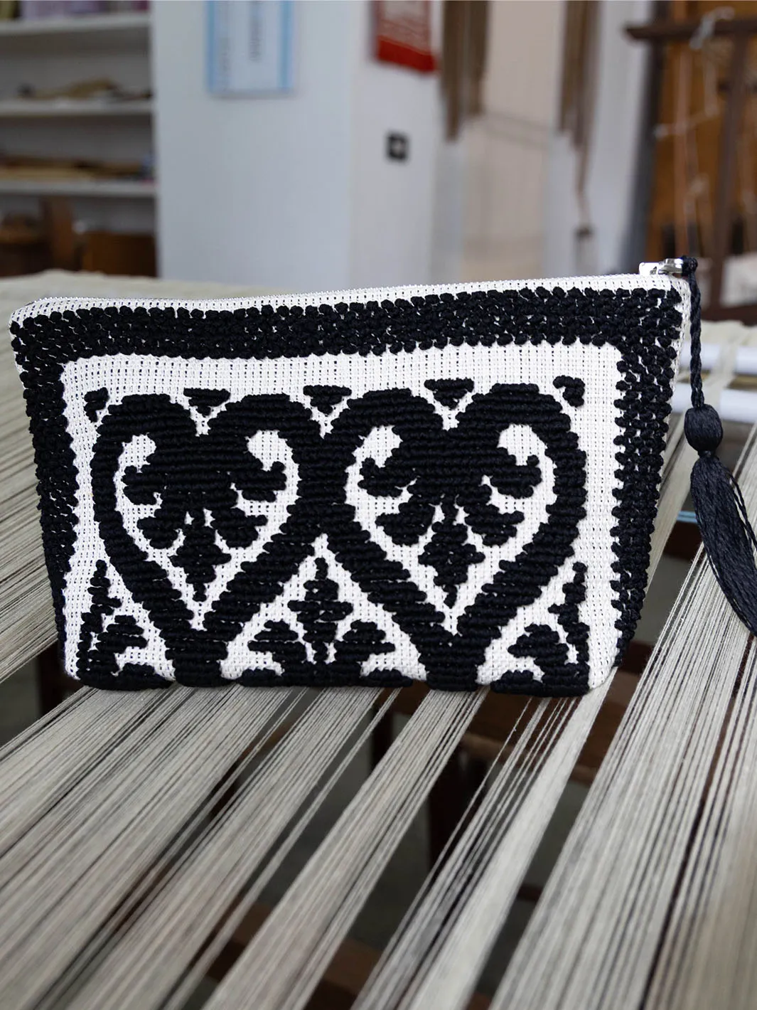 Costantine Black Cotton Small Pouch sold by ATP Atelier product image thumbnail 2