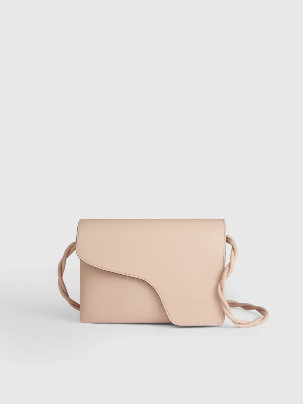 Duronia Cipria Grained Leather Mini crossbody bag made by ATP Atelier